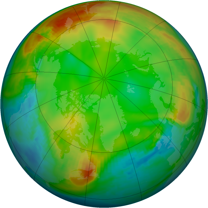 Arctic ozone map for 05 January 1981